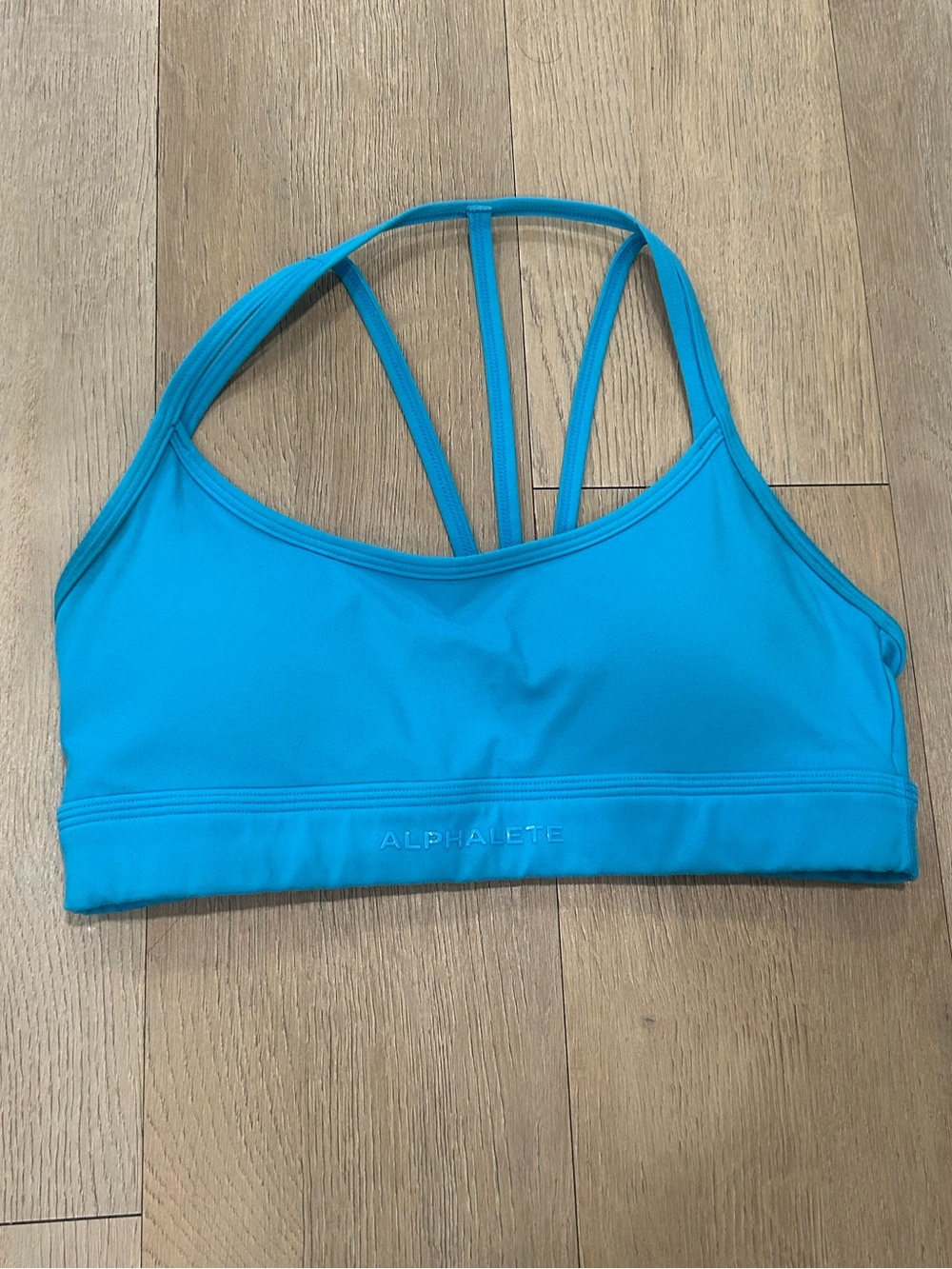 Alphalete Turquoise Blue Strappy Sports Bra